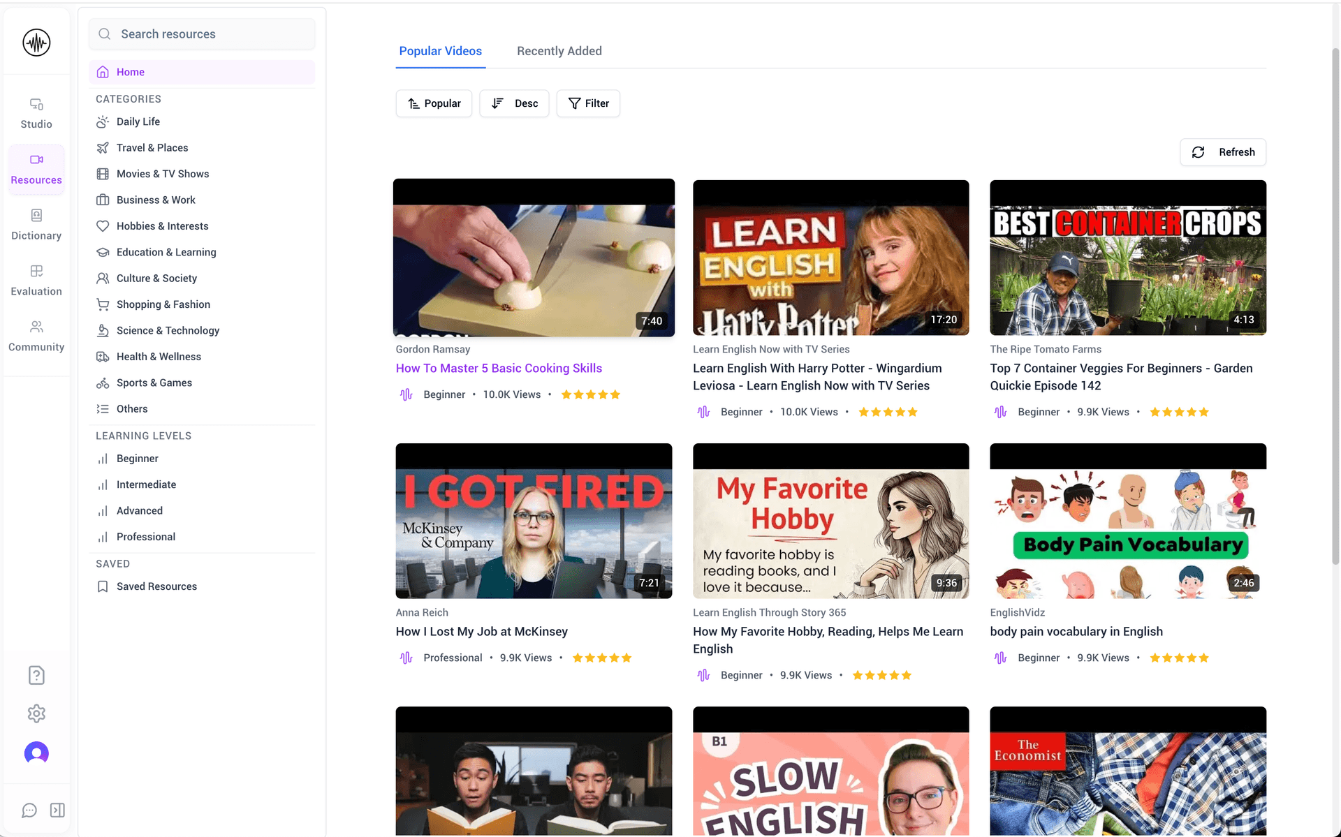 Curated Resource Library